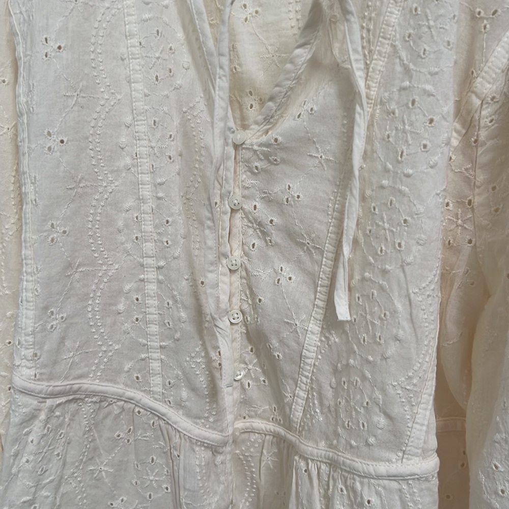 NWT OLD NAVY LS Cream Boho Blouse XL - Picture 3 of 5